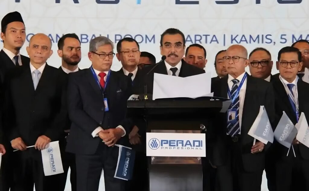 Perhimpunan Advokat Indonesia Profesional (Peradi Profesional) resmi dideklarasikan di Hotel Kempinski, Menteng, Jakarta Pusat, Kamis (5/3/2026)