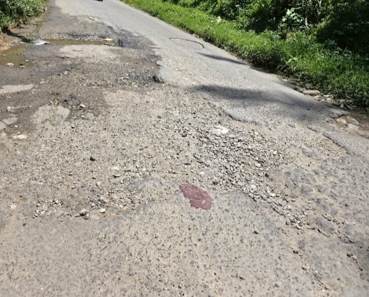 Foto kerusakan jalan provinsi Sumatera Barat ruas Panti–Simpang Empat, Sabtu (29/8/26).