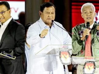 Kolase foto debat Capres Ketiga Anies, Prabowo dan Ganjar, pada Minggu malam (7/1/24)