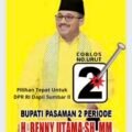 Mantan Bupati Pasaman, Benny Utama, maju Caleg DPR RI Dapil Sumbar II