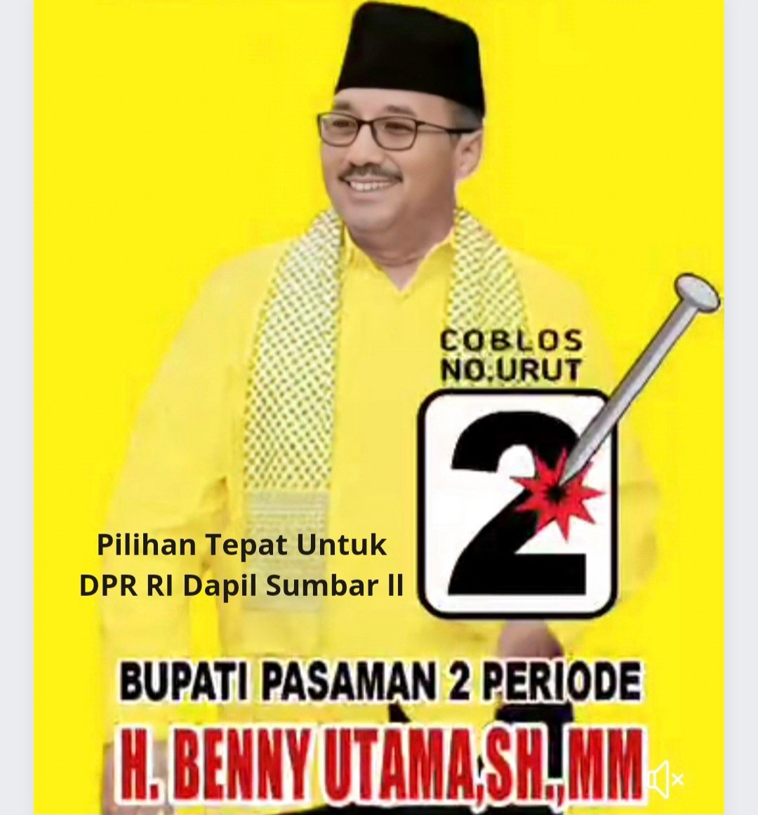 Mantan Bupati Pasaman, Benny Utama, maju Caleg DPR RI Dapil Sumbar II