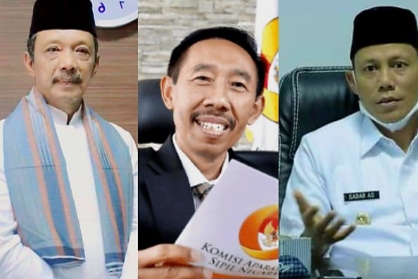 Kolase foto Mara Ondak mantan Sekda Pasaman, Ketua ASN, Agus Pramusinto, dan Bupati Pasaman, Sabar AS. Ist
