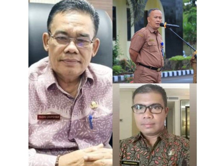 Kolase foto Plt.Sekretaris Daerah Kabupaten Pasaman Yasri Uripsyah, Kepala BKPSDM Pemkab Pasaman, Djoko Rifanto, dan Inspektur Inspektorat Kabupaten Pasaman Amdarisman.