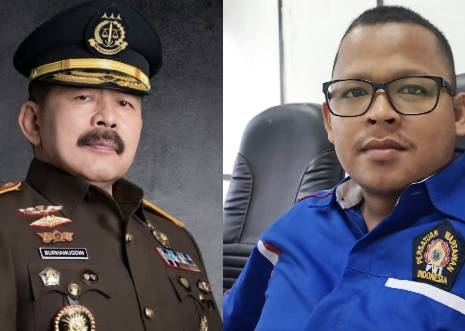 Kolase foto Jurnalis Anti Korupsi, Darlinsah, SH dan Kepala Kejaksaan Agung RI, ST Burhanuddin.