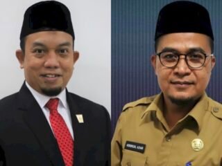 Kolase foto Ketua DPRD Padang Muharlion dan Sekretaris DPRD (Sekwan) Hendrizal Azhar