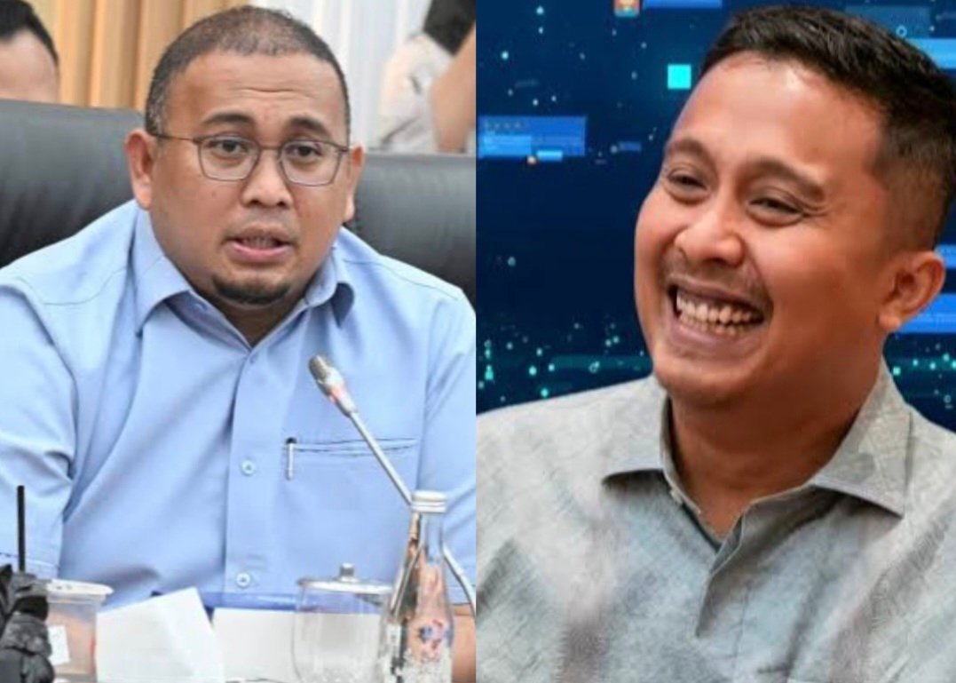Kolase foto Ketua DPD Gerindra Sumatera Barat, Andre Rosiade, bersama Wakil Gubernur Sumatera Barat, Vasko Ruseimy