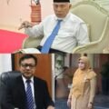 Kolase foto Gubernur Sumatera Barat, Mahyeldi dengan Kepala Dinas Pendidikan Sumbar, Habibul Fuadi dan Kepala BKD Sumbar, Fitriati M.