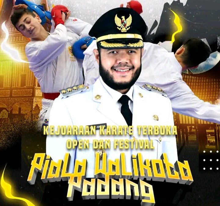 Foto pengumuman pembukaan pendaftaran Kejuaraan Karate Terbuka Piala Wali Kota Padang tahun 2025.