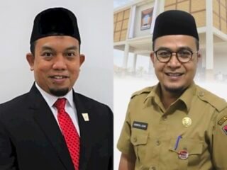 Kolase foto Ketua DPRD Kota Padang, Muharlion, dan Sekretaris DPRD, Hendrizal Ashar.