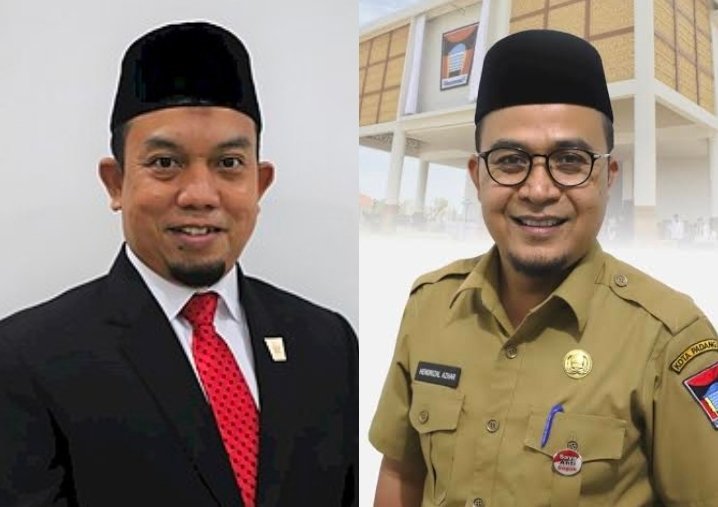 Kolase foto Ketua DPRD Kota Padang, Muharlion, dan Sekretaris DPRD, Hendrizal Ashar.