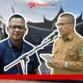 Kolase foto Pemohon Informasi Darlinsah dengan Sekda Sumbar Arry Yuswandi.