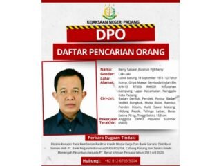 Diduga Ajukan Agunan Fiktif untuk KMK di BNI, Oknum DPRD Sumbar BSN Jadi Tersangka dan DPO