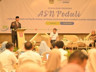 Mahyeldi Launching Gerakan ASN Peduli untuk Lindungi Pekerja Rentan di Sumbar