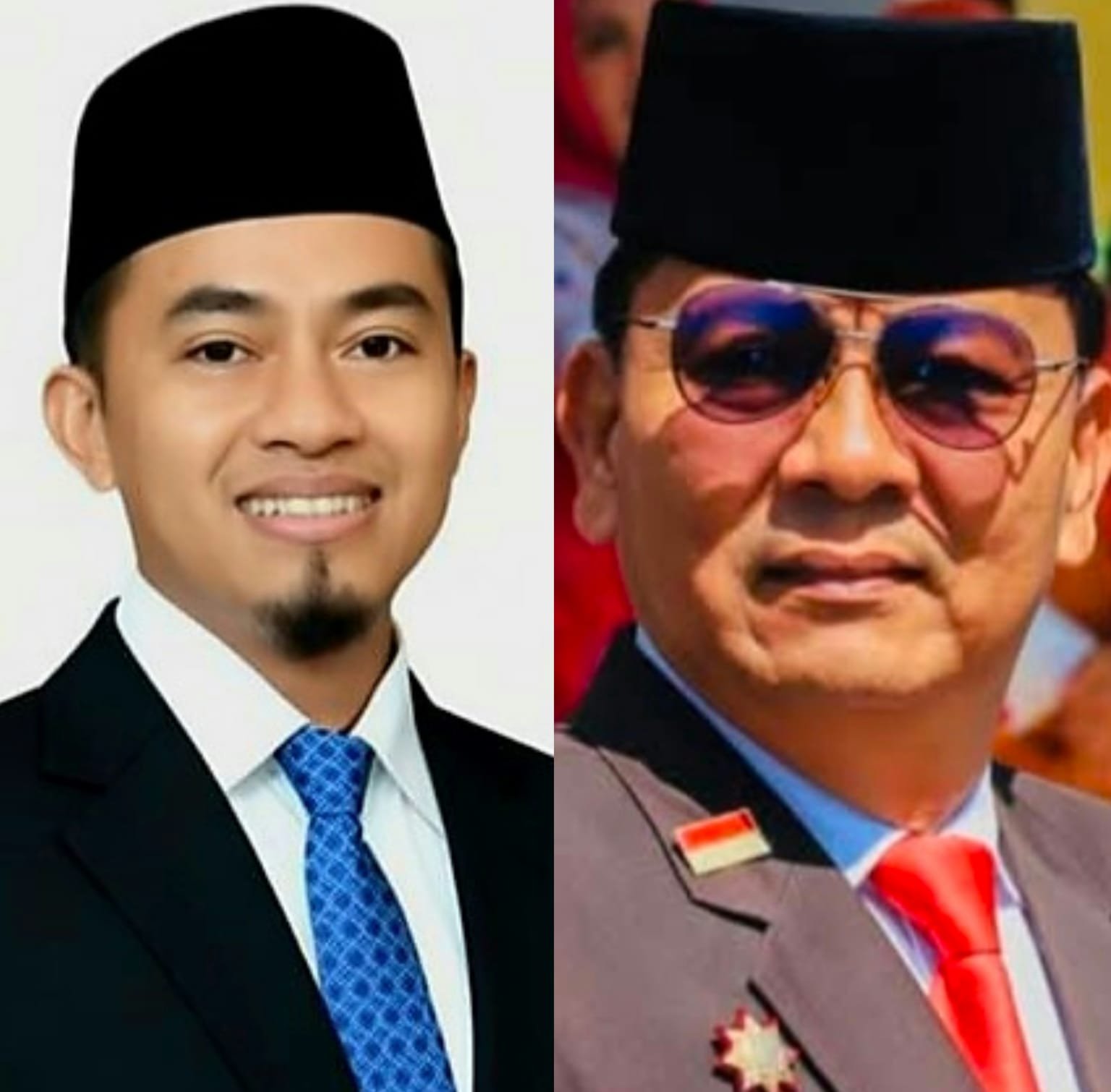 Kolase foto Ketua DPRD Kabupaten Pasaman, Nelfri Asfandi (jas hitam) dengan Sekretaris Daerah (Sekda) Pasaman, Yudesri (kaca mata)